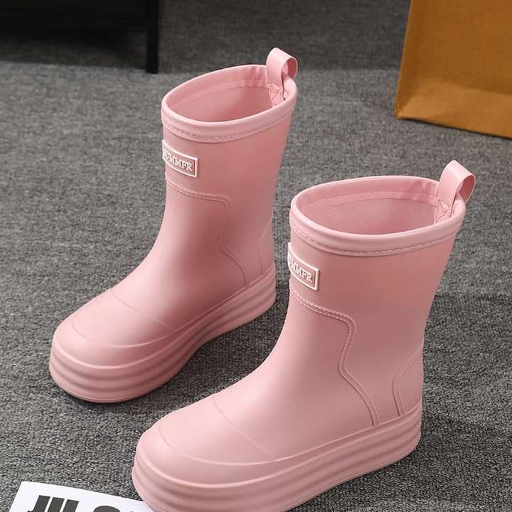 レインブーツ 女性用ショート丈長靴 軽量雨靴 レディース