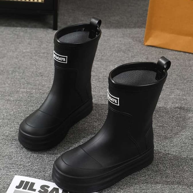 レインブーツ 女性用ショート丈長靴 軽量雨靴 レディース