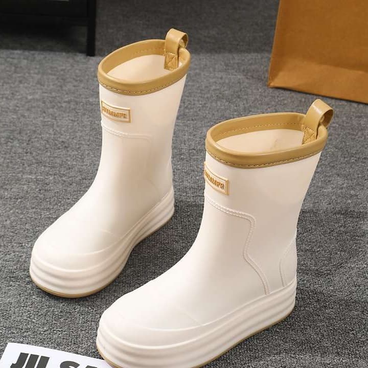 レインブーツ 女性用ショート丈長靴 軽量雨靴 レディース