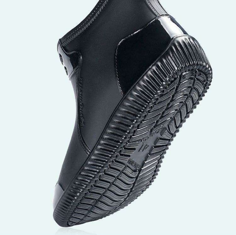 女性用ショート丈レインブーツ 光沢つま先都市型防水長靴 レディース