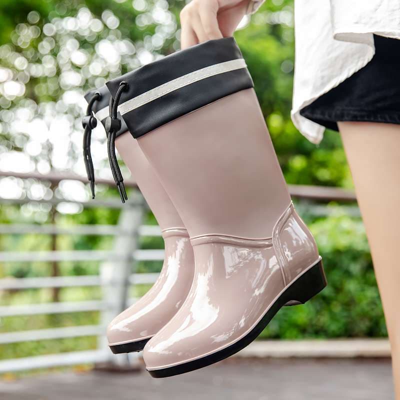 長靴レディース 雨の日おしゃれなロング丈レインブーツ