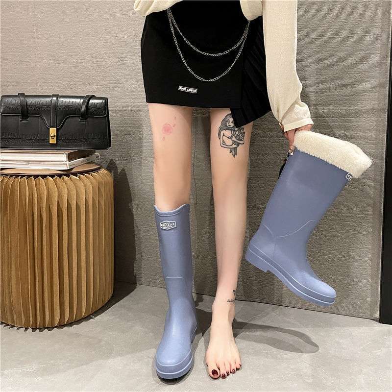 女性用もこもこ防寒レインブーツ長靴
