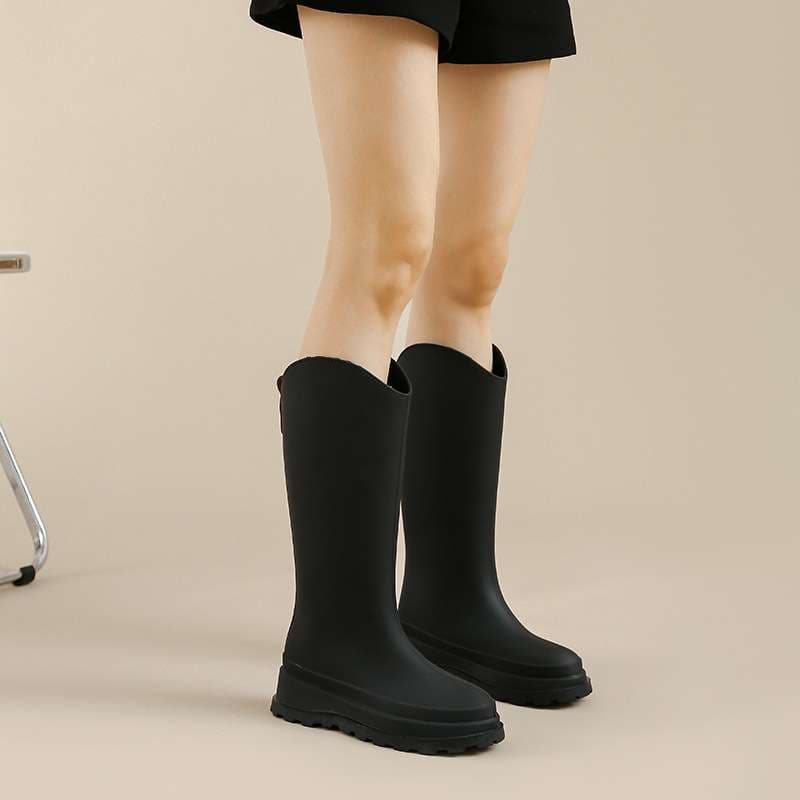 女性用長靴 雨の日対応 美脚ロング丈レインブーツ