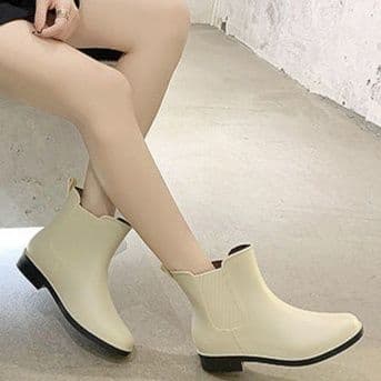 レディース防寒レインブーツ秋冬ショート丈サイドゴア