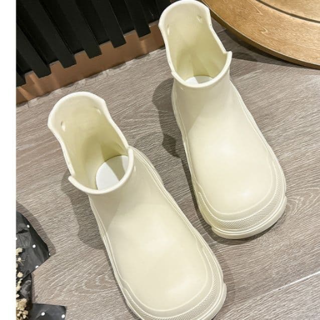 レインブーツ 厚底デザイン　ショート