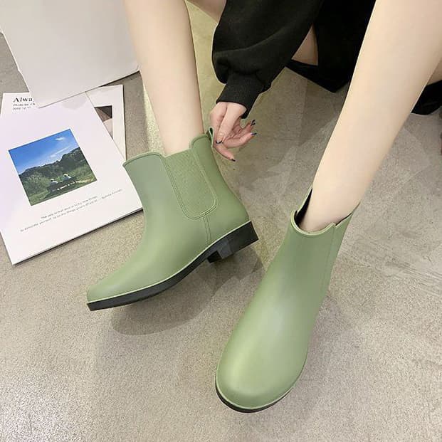 レディース防寒レインブーツ秋冬ショート丈サイドゴア