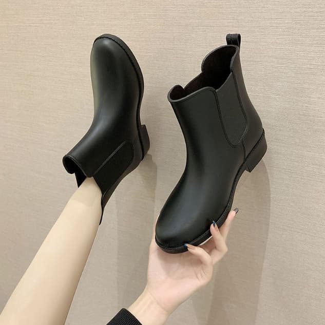 レディース防寒レインブーツ秋冬ショート丈サイドゴア