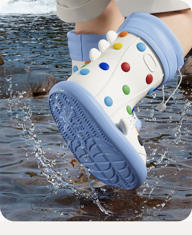 レインブーツ カラフル水玉模様キッズ用ショート丈長靴